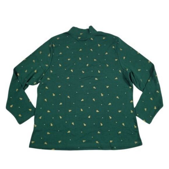 Karen Scott Plus Size Metallic Tree-Print Top Spruce Night 1X - Picture 3 of 3